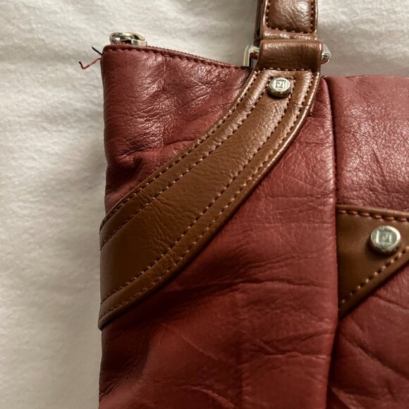 Stone Mountain Rust Brown Leather Shoulder Purse - Picture 3 of 10